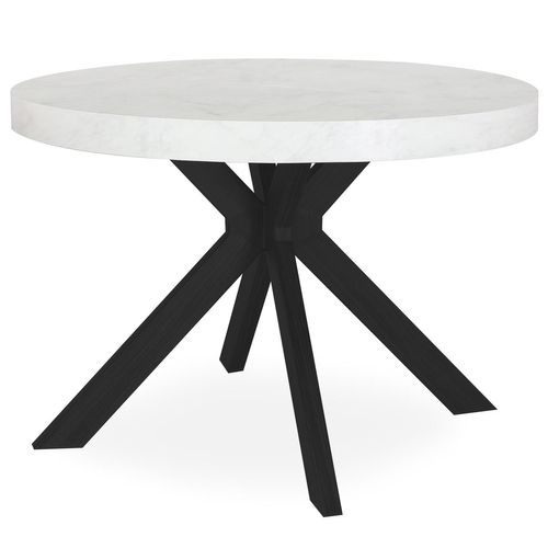 Table Ronde Extensible Myriade Noir Et Effet Marbre
