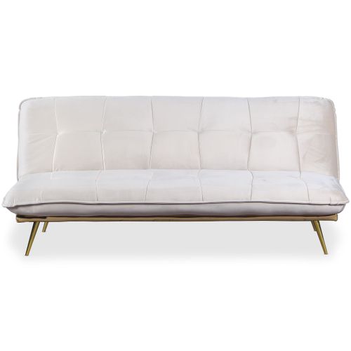 Canapé Convertible Clic-clac Fabrice Velours Beige