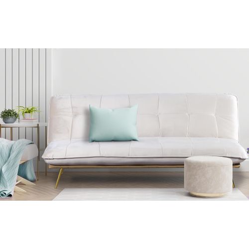 Canapé Convertible Clic-clac Fabrice Velours Beige