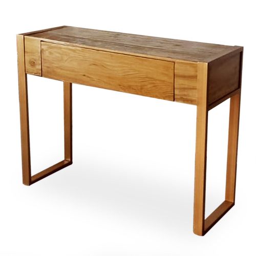 Bureau Polomia 1 Tiroir Bois Et Or