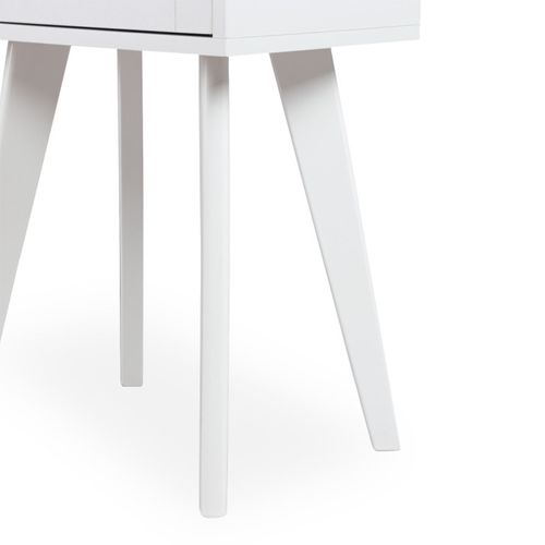 Table De Chevet 1 Tiroir Avec Cannage Dalgora L40cm Blanc