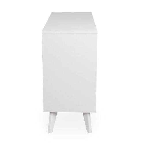 Buffet 3 Tiroirs Et 2 Portes Avec Cannage Dalgora L120cm Blanc