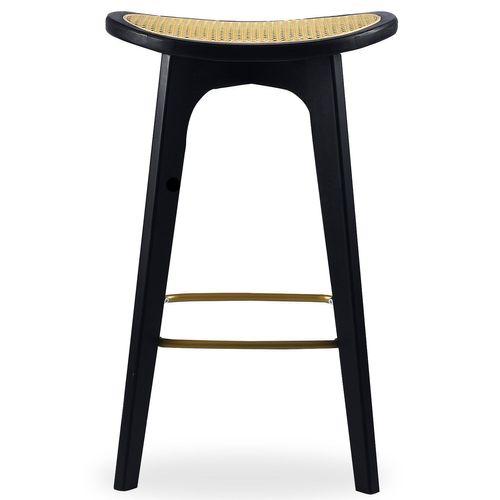 Tabouret De Bar Yokori En Cannage Et Bambou Noir