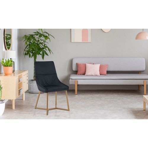 Lot De 2 Chaises Matelassées Foldie Velours Noir