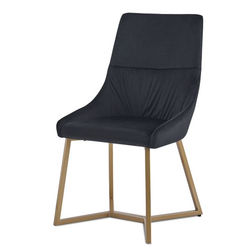 Lot De 2 Chaises Matelassées Foldie Velours Noir
