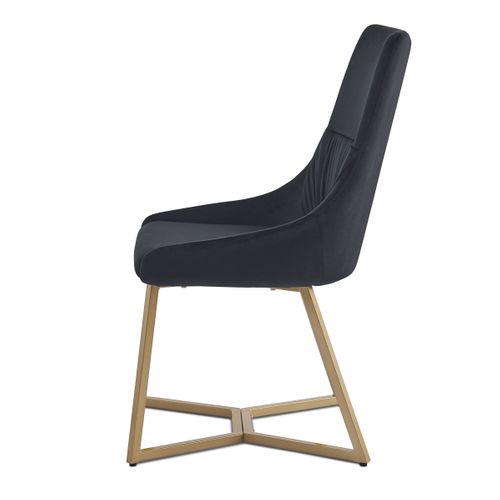 Lot De 2 Chaises Matelassées Foldie Velours Noir