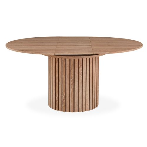 Table Ronde Extensible Pied Central Style Colonne Burkina 120-160cm Bois Sonoma