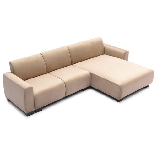 Canapé D'angle Réversible 292cm Wallis Velours Taupe