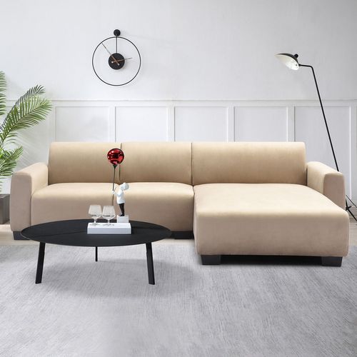 Canapé D'angle Réversible 292cm Wallis Velours Taupe