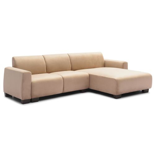 Canapé D'angle Réversible 292cm Wallis Velours Taupe