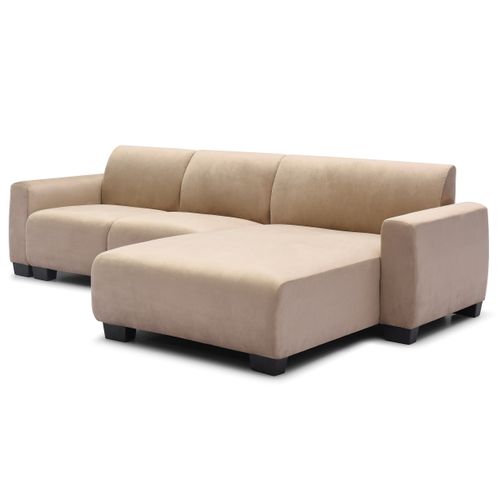 Canapé D'angle Réversible 292cm Wallis Velours Taupe