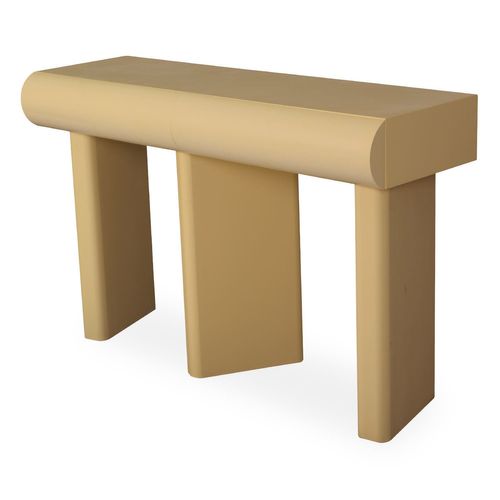 Console Design 2 Tiroirs L120cm Avec Pieds Obliques Mezade Beige