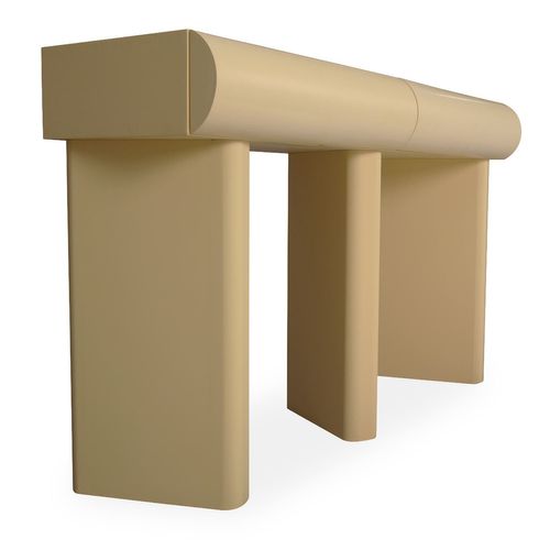 Console Design 2 Tiroirs L120cm Avec Pieds Obliques Mezade Beige