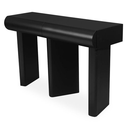 Console Design 2 Tiroirs L120cm Avec Pieds Obliques Mezade Noir