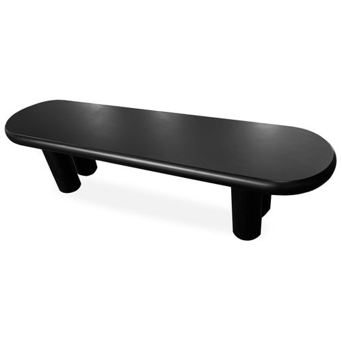 Table Basse Arrondie 160cm Avec Pieds Colonnes Roady Noir