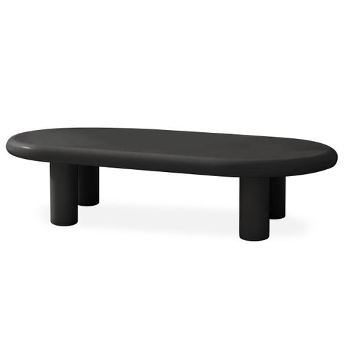 Table Basse Arrondie 160cm Avec Pieds Colonnes Roady Noir