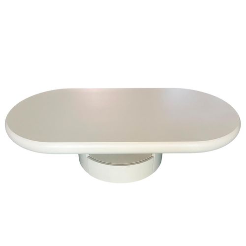 Table Basse Ovale Avec Tiroirs 60x120cm Barket Crème