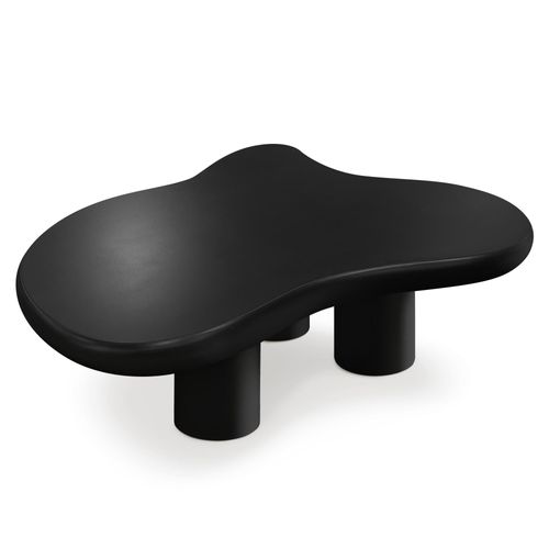 Table Basse Forme Courbes Naturelles Valdo 69x100cm Noir