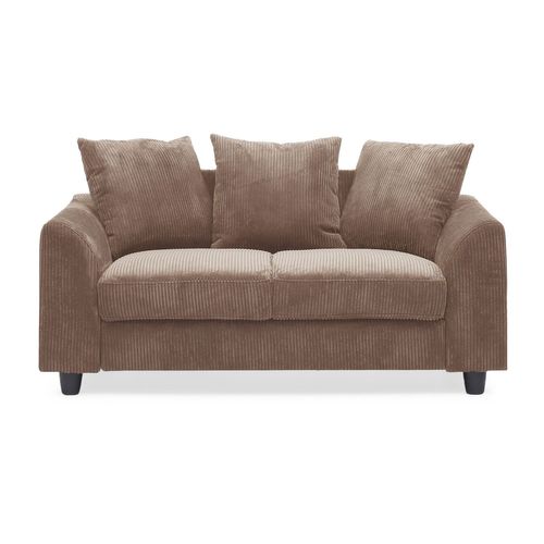 Canapé Contemporain 2 Places Mozart Velours Côtelé Marron