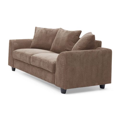 Canapé Contemporain 2 Places Mozart Velours Côtelé Marron