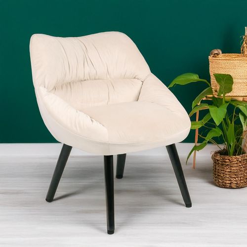 Fauteuil Moderne Et Confortable Patrick Velours Beige