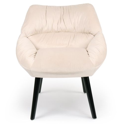 Fauteuil Moderne Et Confortable Patrick Velours Beige