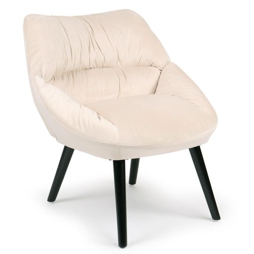 Fauteuil Moderne Et Confortable Patrick Velours Beige