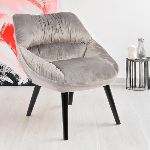 Fauteuil Moderne Et Confortable Patrick Velours Gris
