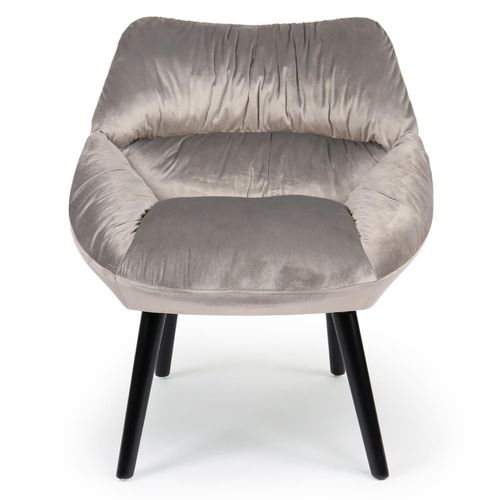 Fauteuil Moderne Et Confortable Patrick Velours Gris