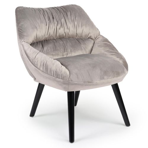 Fauteuil Moderne Et Confortable Patrick Velours Gris