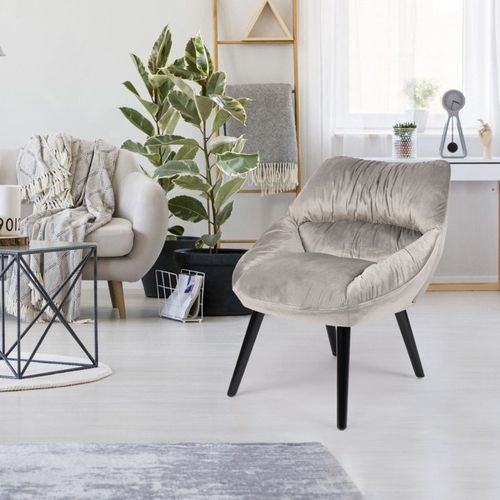 Fauteuil Moderne Et Confortable Patrick Velours Gris