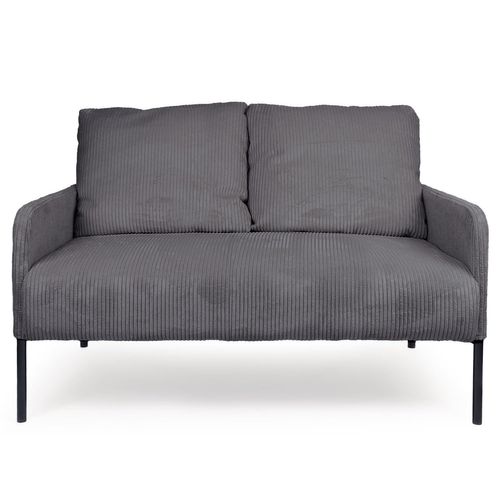 Canapé 2 Places Moderne Et Élégant Manuelo Velours Côtelé Gris Foncé