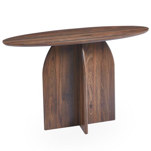 Console Moderne Ovale 120cm Calyptus Bois Foncé