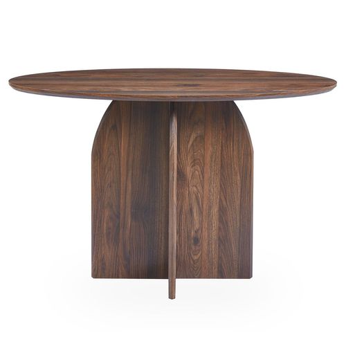 Console Moderne Ovale 120cm Calyptus Bois Foncé