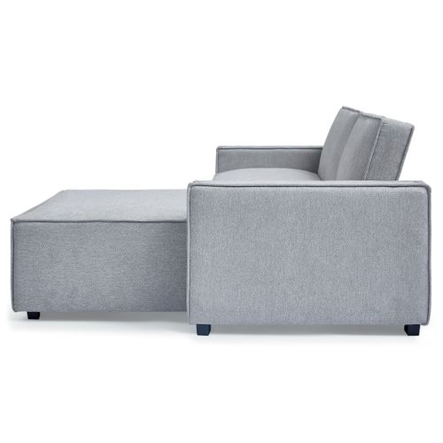 Canapé Convertible Avec Angle Réversible Pikado Tissu Effet Lin