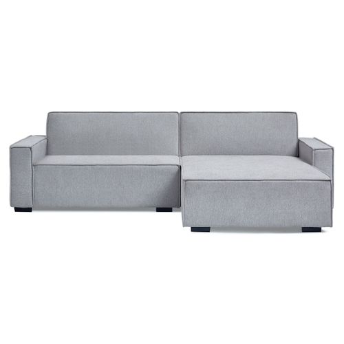 Canapé Convertible Avec Angle Réversible Pikado Tissu Effet Lin