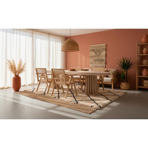 Table Ovale Extensible 150-300cm Eliza Effet Travertin Beige
