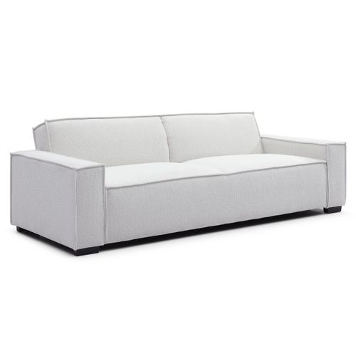 Canapé Clic-clac 3 Places Roger Tissu Bouclette Crème