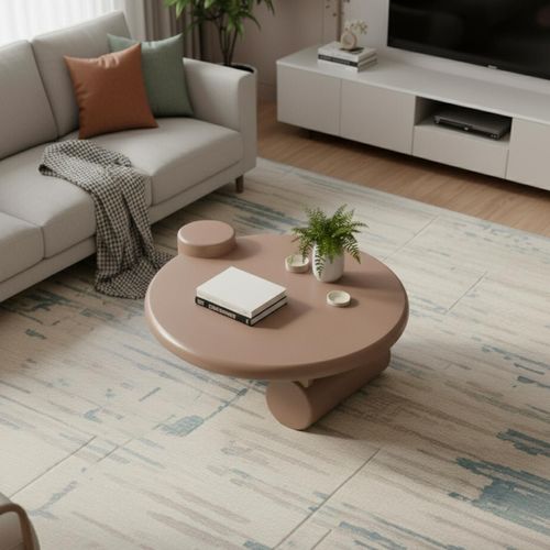 Table Basse Ronde Asymétrique 100cm Yang Taupe