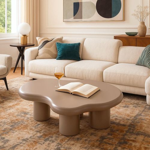 Table Basse Forme Nuage Valdo 69x100cm Taupe