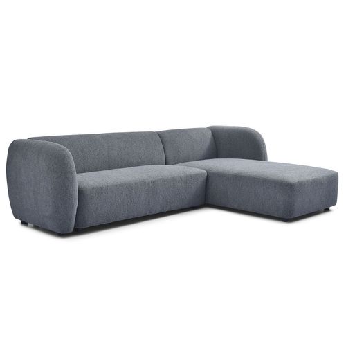 Canapé D'angle Réversible Moderne Larry Tissu Bouclette Gris