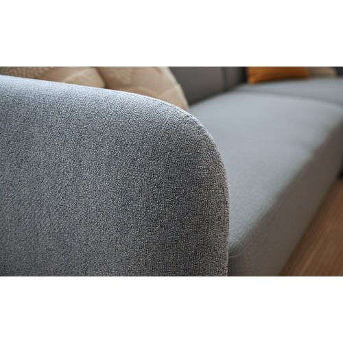 Canapé D'angle Réversible Moderne Larry Tissu Bouclette Gris