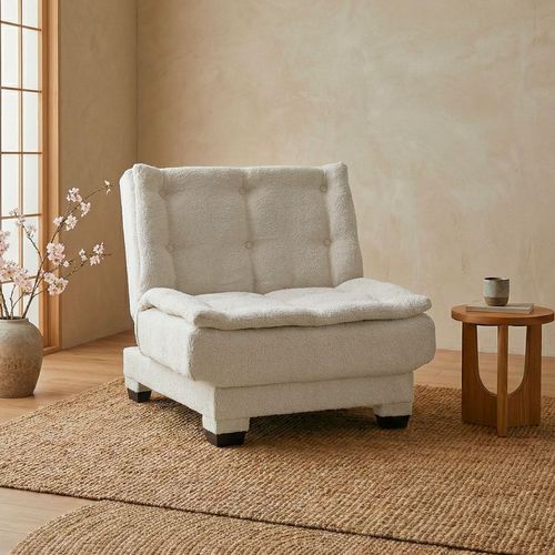 Fauteuil Transformable En Banquette Lefkada Tissu Texturé Beige