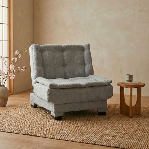 Fauteuil Transformable En Banquette Lefkada Tissu Texturé Gris