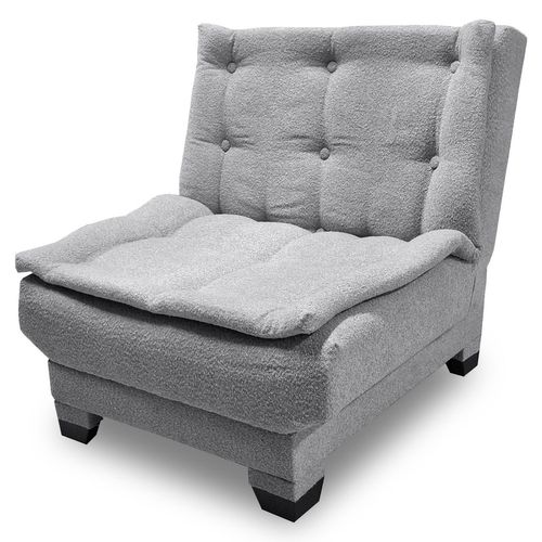 Fauteuil Transformable En Banquette Lefkada Tissu Texturé Gris