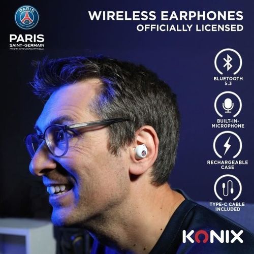 Écouteurs Sans Fil - Psg - Autonomie 8 H + 15 H - Ipx4 - Bluetooth - Blanc