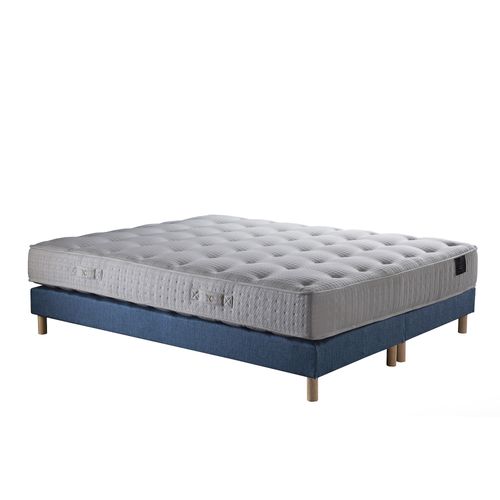 Ensemble Nova Matelas Ressorts Ensachés Mémoire De Forme Bleu Marine 160 X 200 Cm