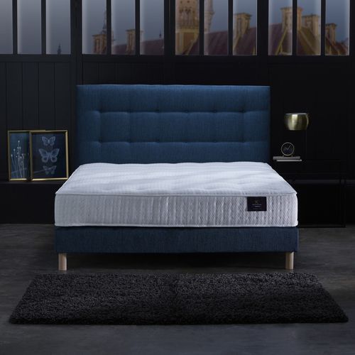 Ensemble Nova Matelas Ressorts Ensachés Mémoire De Forme Bleu Marine 160 X 200 Cm