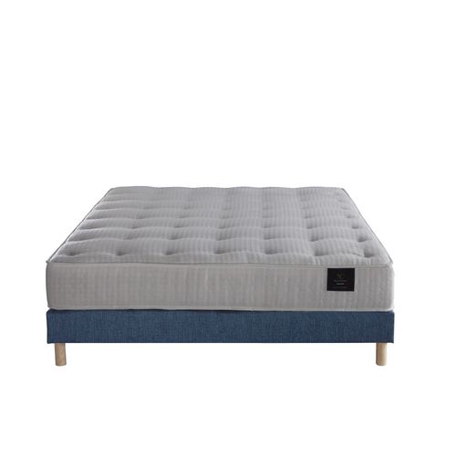 Ensemble Nova Matelas Ressorts Ensachés Mémoire De Forme Bleu Marine 160 X 200 Cm
