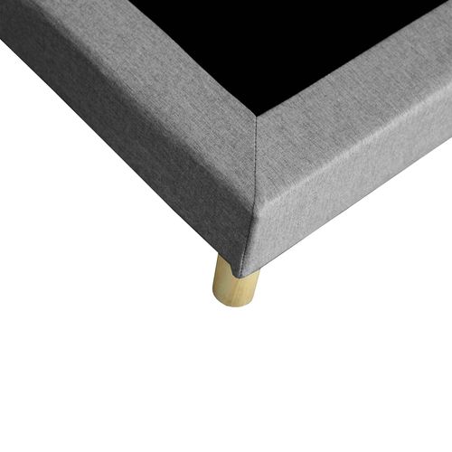 Sommier Tapissier à Lattes Fixes 90x190 Gris Chiné